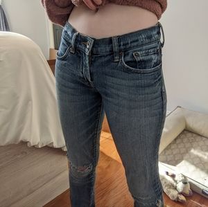 Low-rise blue jeans in size 2